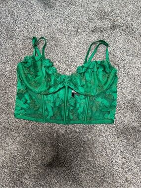 Victoria's Secret Emerald Green Lace Bustier Top
